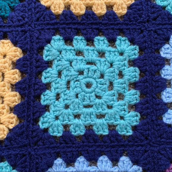 Granny Square Afghan Throw Blanket - Picture 7 of 12